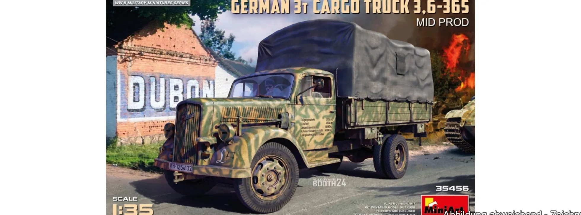 MiniArt 35456 Deutscher 3t Cargo Truck 3,6-36S | Militär Bausatz 1:35
