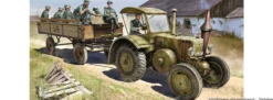 MiniArt 550035314 Deutscher Traktor D8506 mit Anhänger und Figuren | Militär Bausatz 1:35