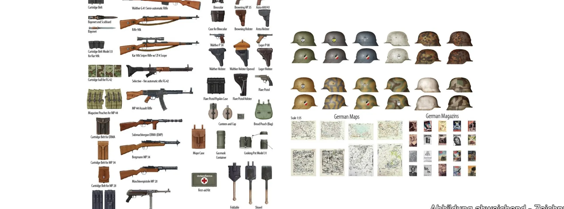 MiniArt 550035247 Deutsche Waffen und Zubehör für Infanterie/Panzerbesatzung | Militär Bausatz 1:35