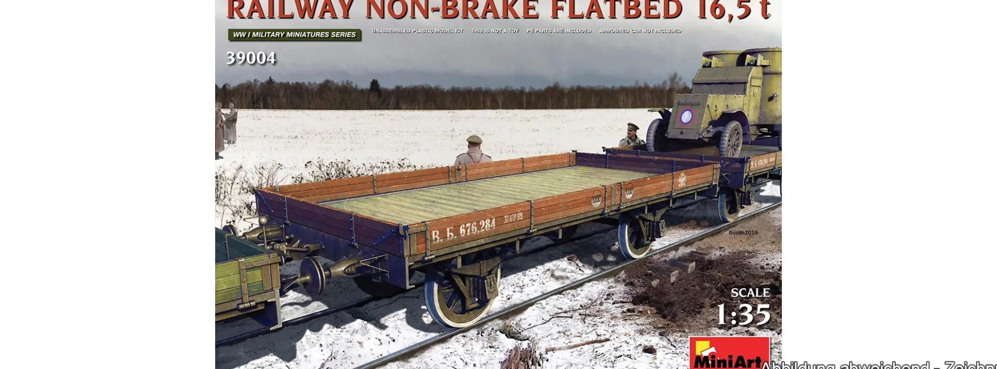 MiniArt 39004 Eisenbahn Flachwagen 16,5t ungebremst | Militär Bausatz 1:35