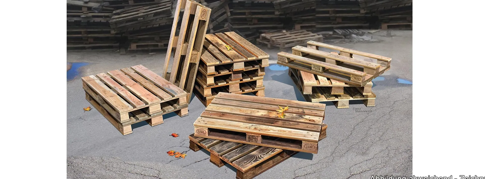 MiniArt 35627 Euro Holzpaletten | 12 Stück | Zubehör Bausatz 1:35