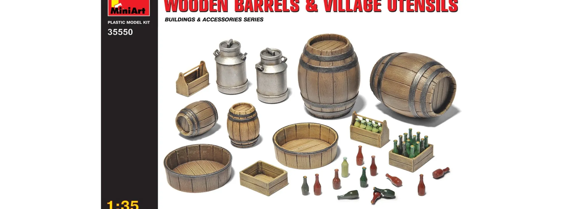 MiniArt 35550 Holzfässer und Dorf-Utensilien | Zubehör Bausatz 1:35