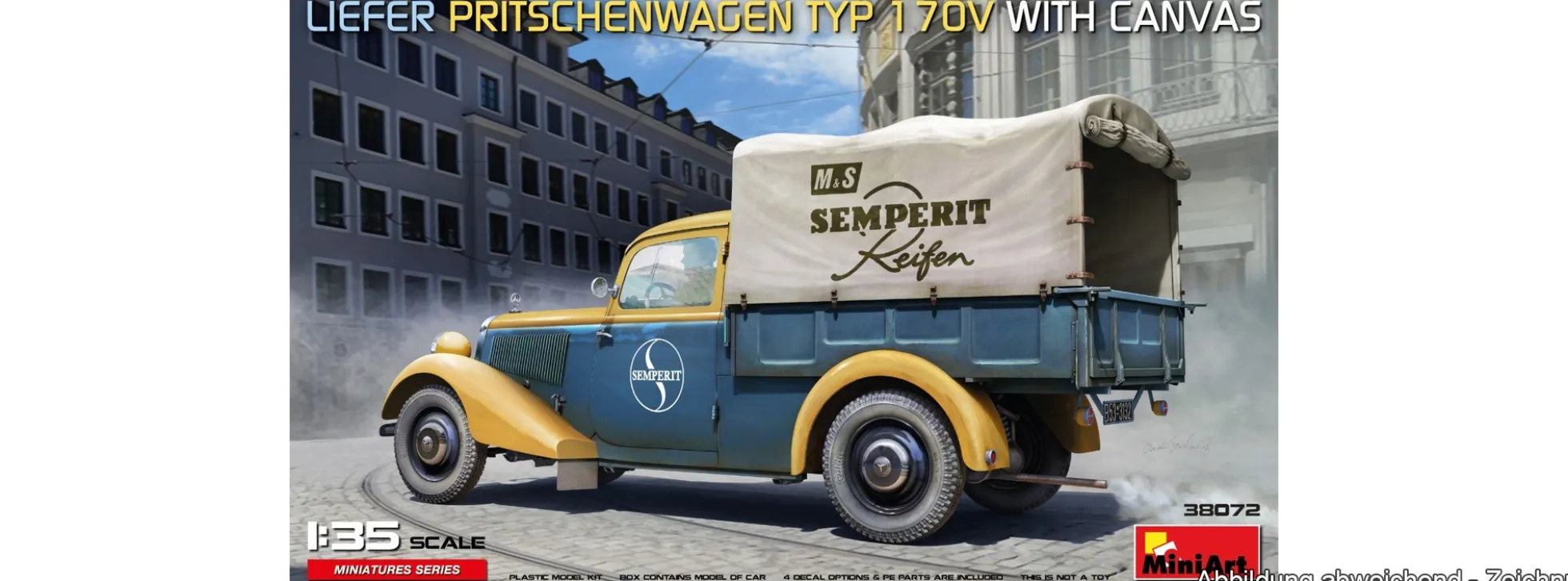 MiniArt 550038072 Liefer Pritschenwagen Typ 170V mit Pritsche | Auto Bausatz 1:35