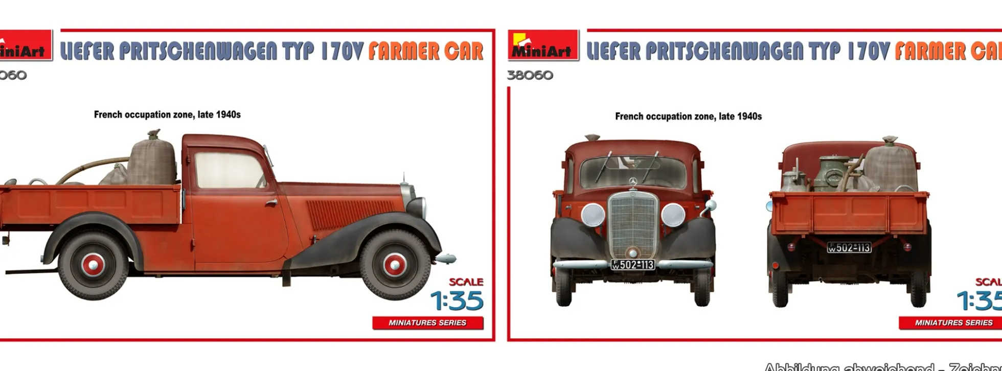 MiniArt 38060 Lieferwagen Typ 170V Pritsche Landwirtschaftliches Fahrzeug | Auto Bausatz 1:35
