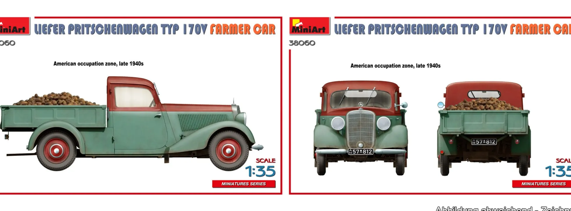 MiniArt 38060 Lieferwagen Typ 170V Pritsche Landwirtschaftliches Fahrzeug | Auto Bausatz 1:35