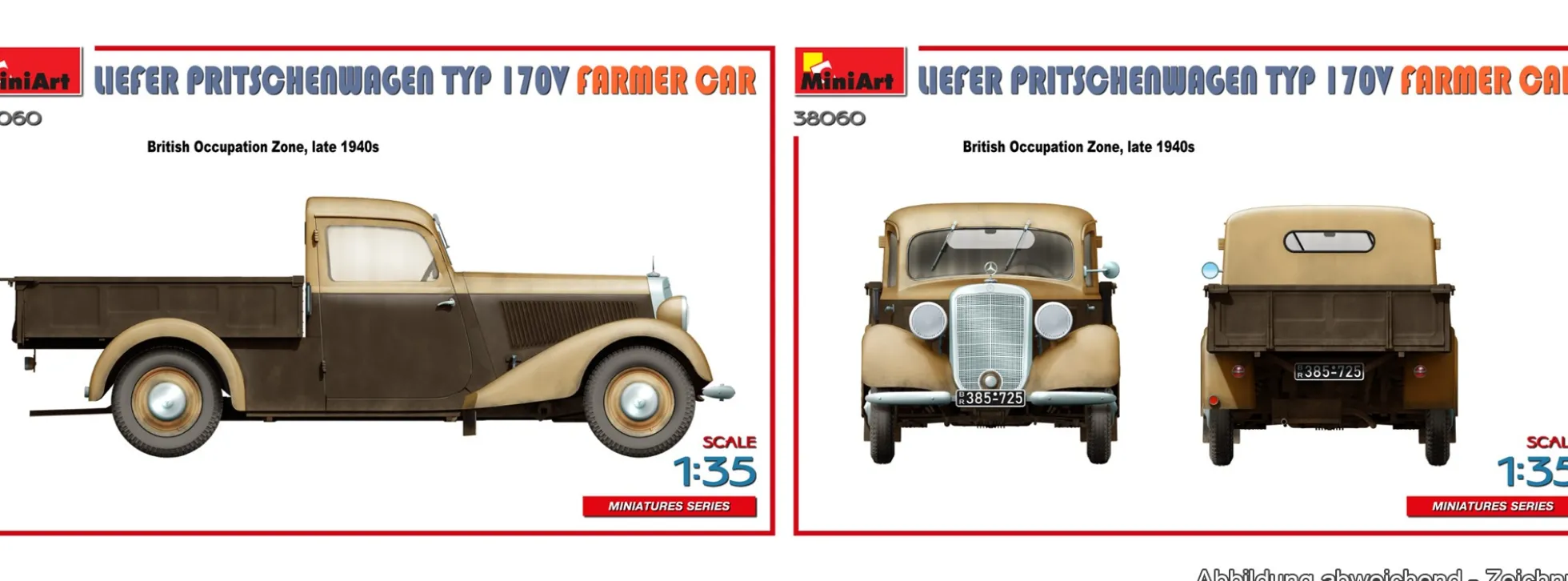 MiniArt 38060 Lieferwagen Typ 170V Pritsche Landwirtschaftliches Fahrzeug | Auto Bausatz 1:35