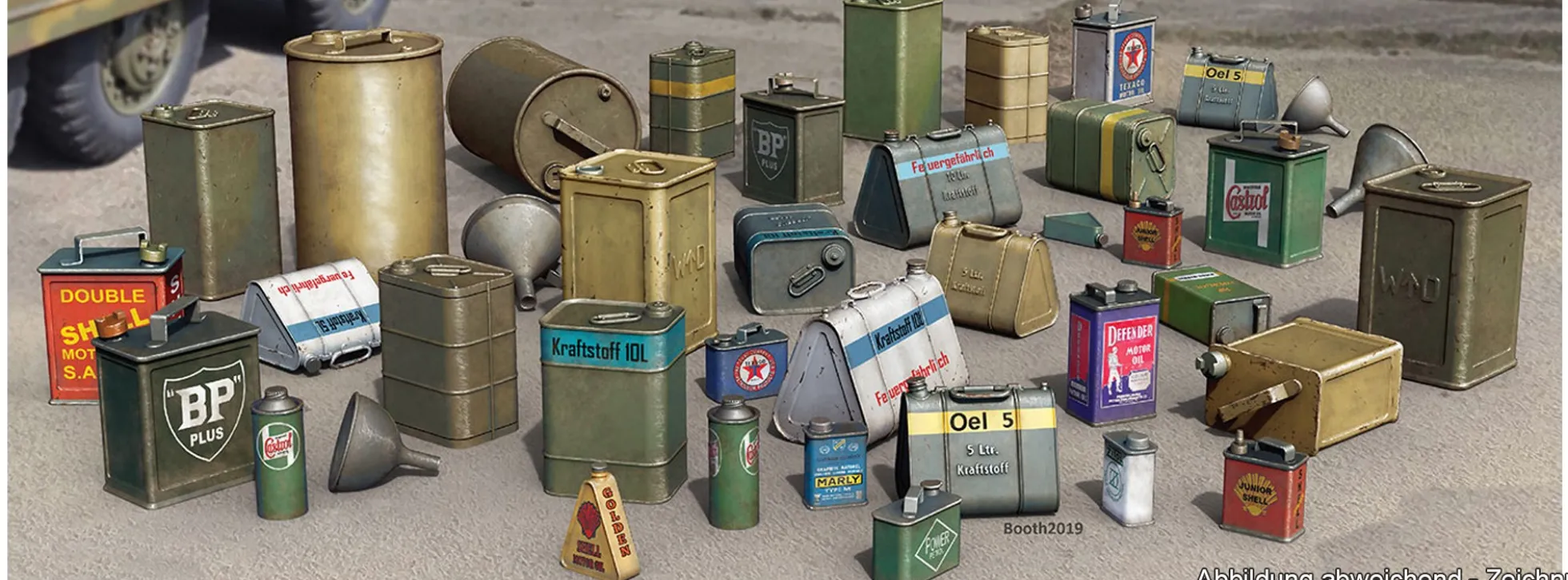 MiniArt 35595 Öl- und Benzinkanister 1930-40s | 36 Stück | Zubehör Bausatz 1:35