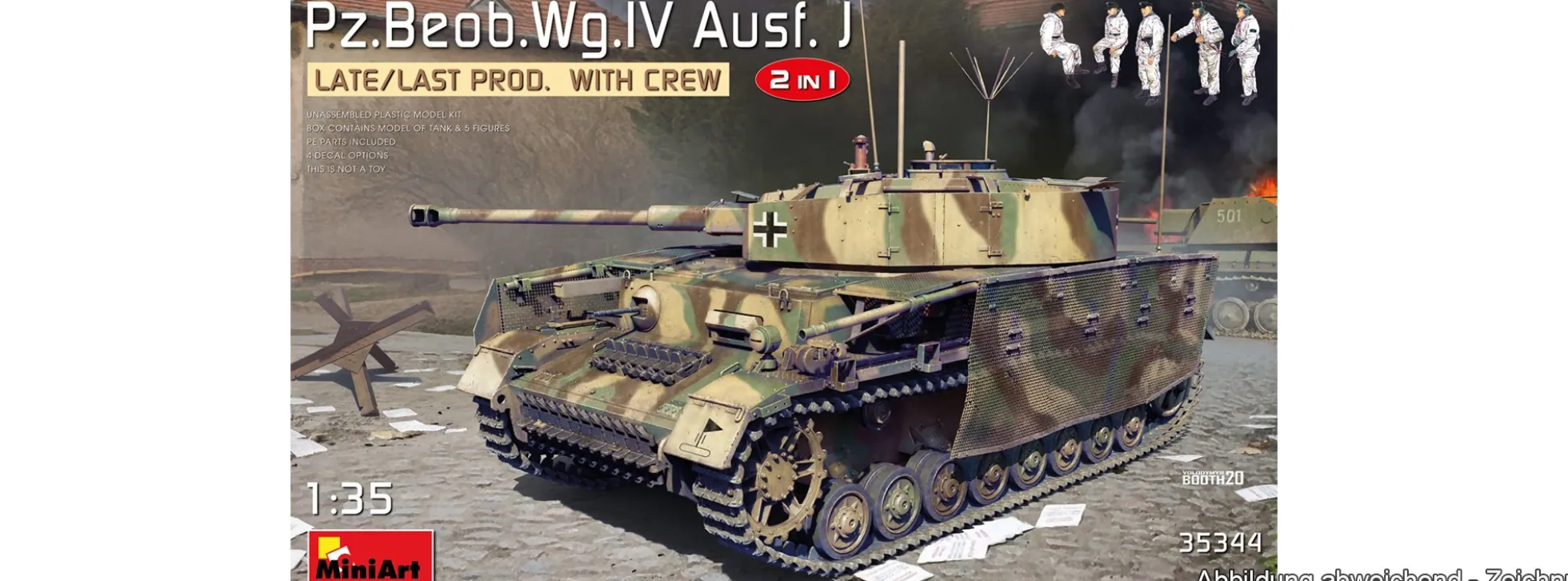 MiniArt 550035344 Pz.Beob.Wg.IV Ausf.J Späte Produktion mit Besatzung 2in1 | Panzer Bausatz 1:35