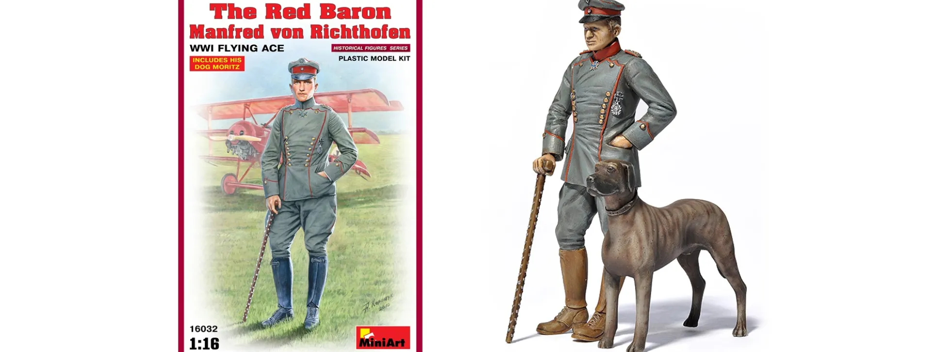 MiniArt 16032 Roter Baron Manfred von Richthofen WWI Flieger-Ass | Figuren Bausatz 1:16
