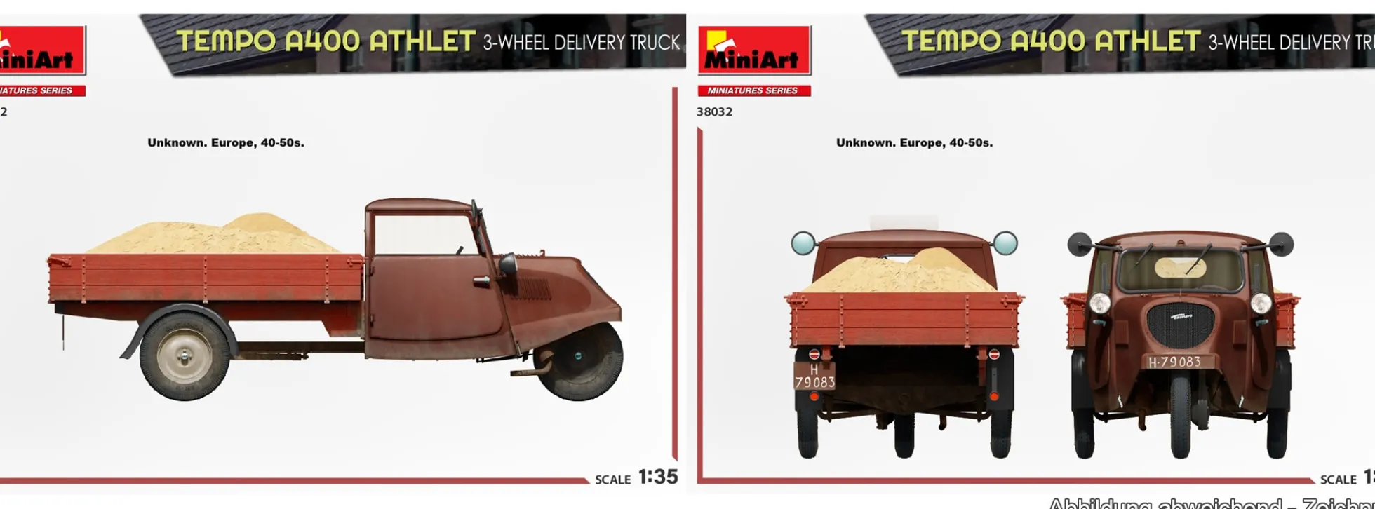 MiniArt 38032 Tempo A400 Athlet 3-Rad Transporter | Auto Bausatz 1:35