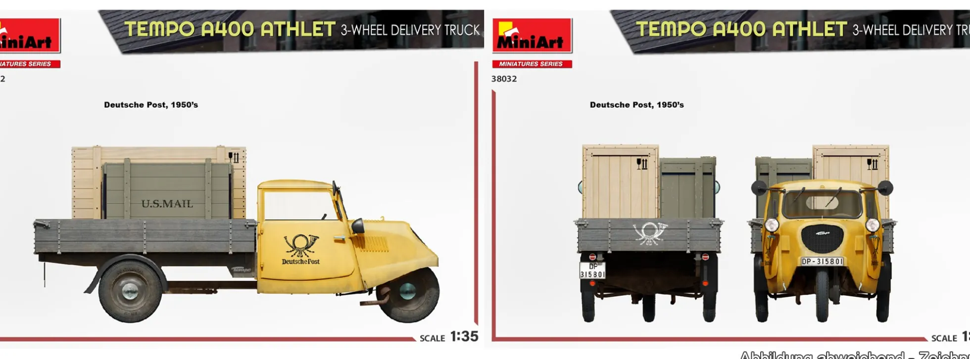 MiniArt 38032 Tempo A400 Athlet 3-Rad Transporter | Auto Bausatz 1:35