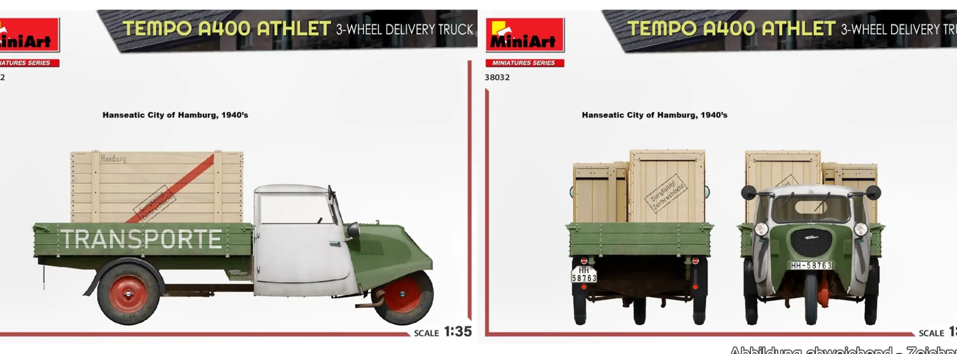 MiniArt 38032 Tempo A400 Athlet 3-Rad Transporter | Auto Bausatz 1:35