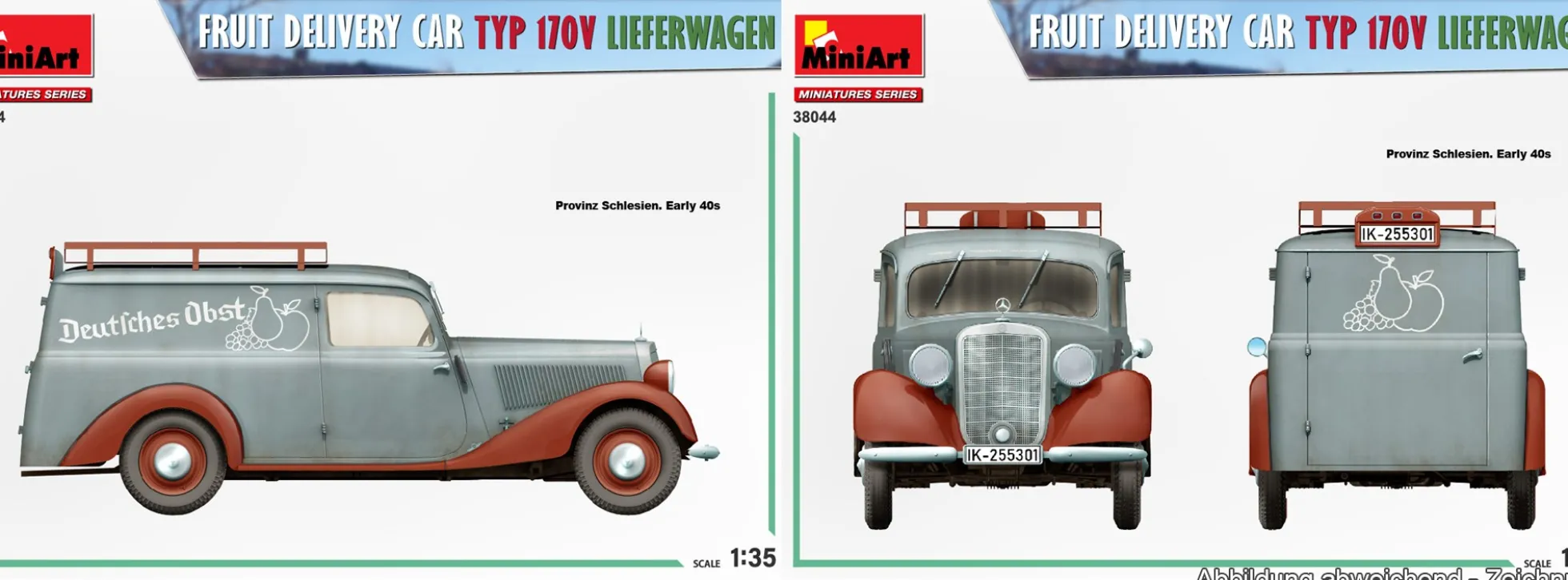 MiniArt 38044 Typ 170V Lieferwagen für Obst und Früchte | Auto Bausatz 1:35