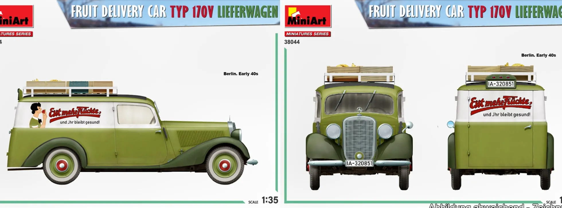 MiniArt 38044 Typ 170V Lieferwagen für Obst und Früchte | Auto Bausatz 1:35