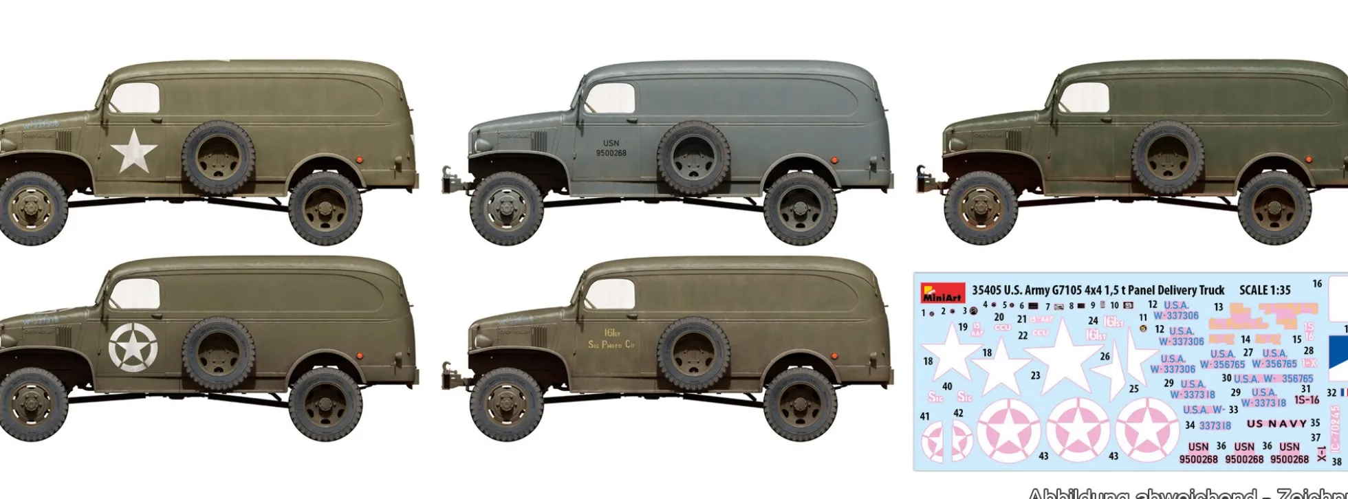 MiniArt 550035405 US Army G7105 4x4 1,5 t Kastenwagen Lieferwagen | Militär Bausatz 1:35