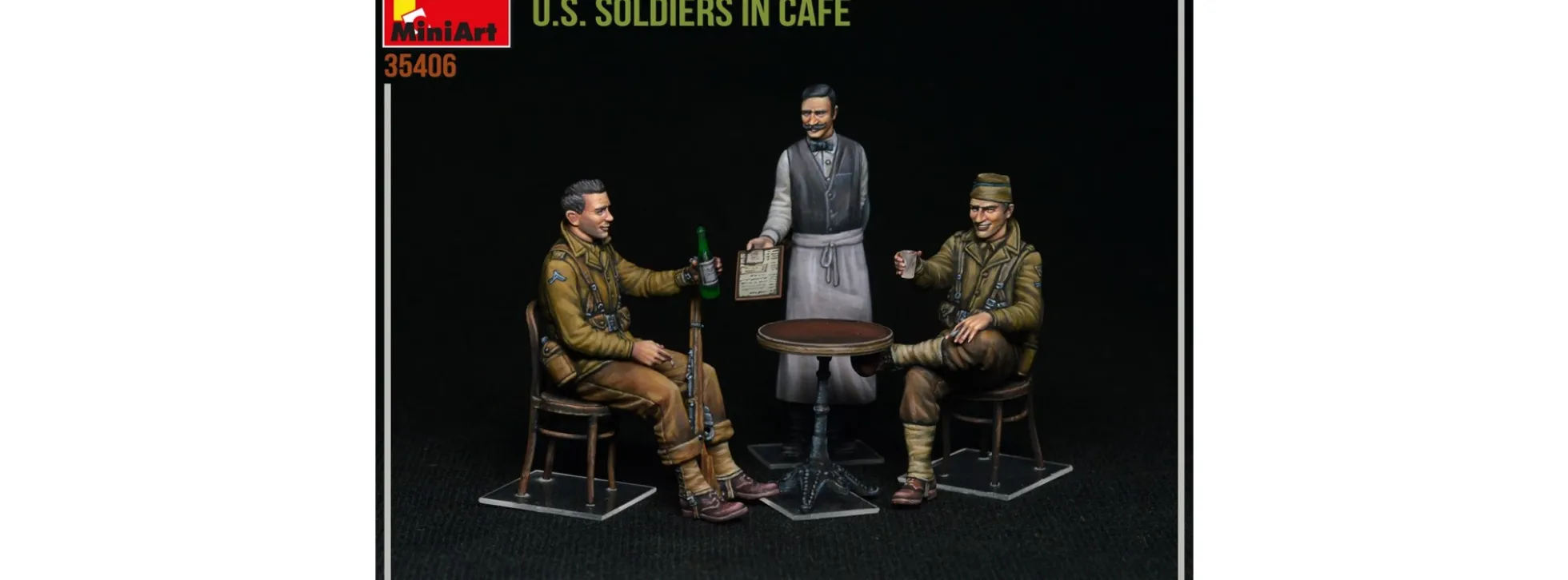 MiniArt 35406 US-Soldaten im Cafe | Figuren Bausatz 1:35