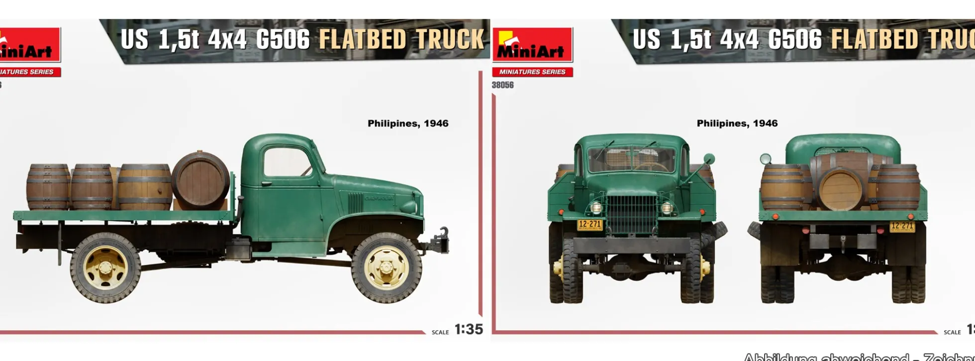 MiniArt 38056 US 1,5t 4x4 G506 Pritschen-LKW mit Figur | LKW Bausatz 1:35