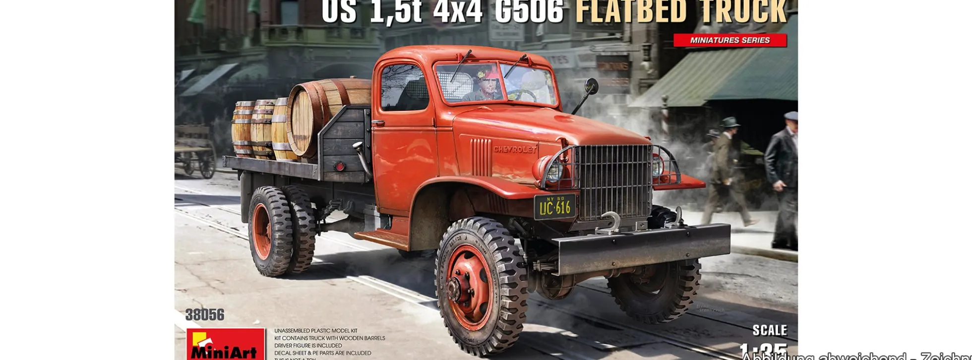 MiniArt 38056 US 1,5t 4x4 G506 Pritschen-LKW mit Figur | LKW Bausatz 1:35