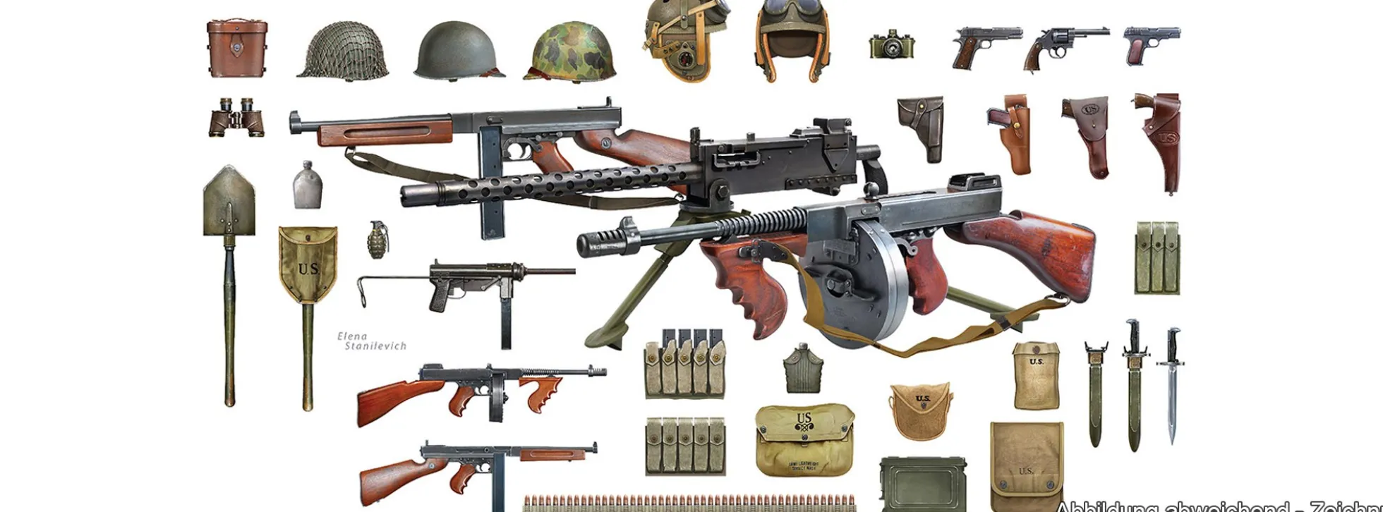MiniArt 550035334 US Waffen und Zubehör Panzerbesatzung und Infanterie | Militär Bausatz 1:35