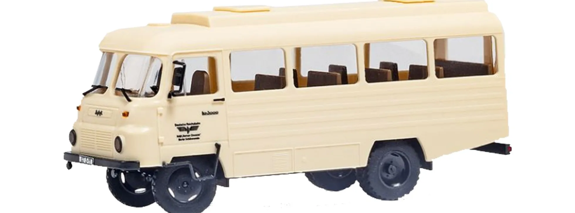 minicar 66052 Robur LO3000 Mehrzweckbus DR RAW Schöneweide | Busmodell Bausatz 1:120