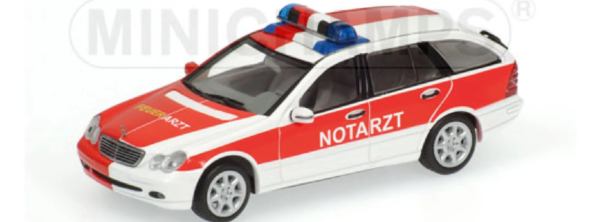MINICHAMPS 430030190 MB C-Class T-Modell Notarzt | Blaulichtmodell 1:43