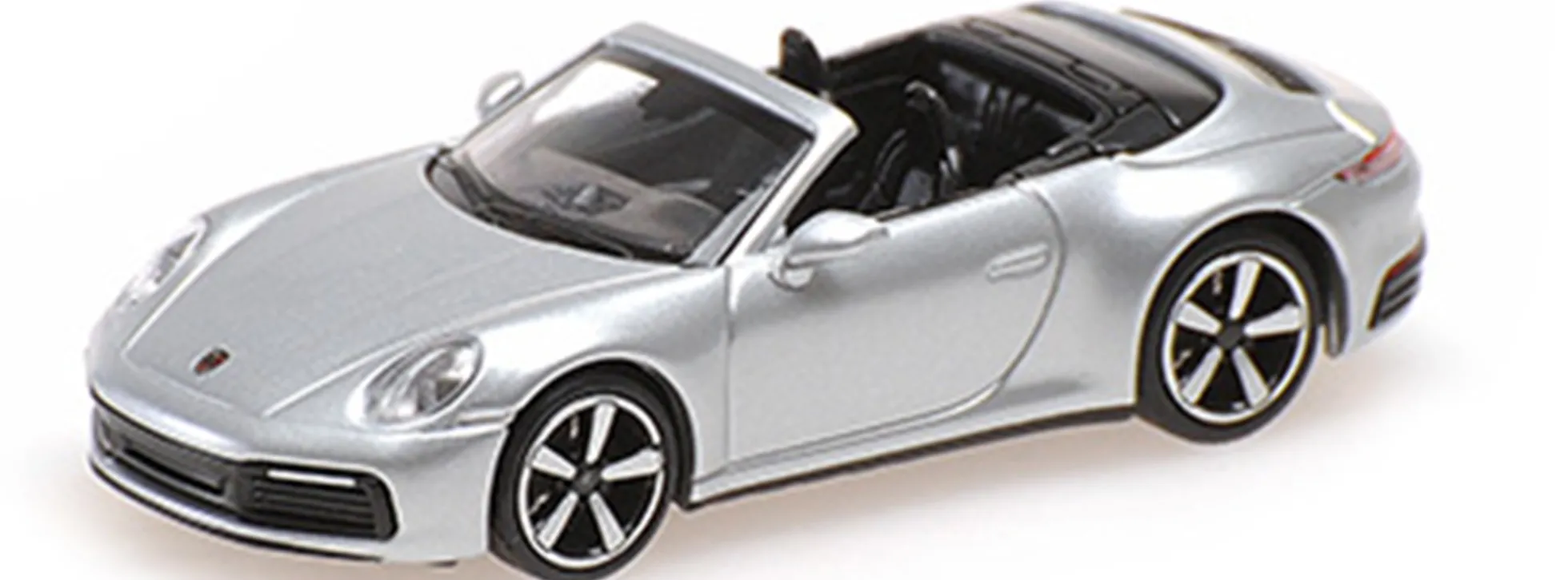 MINICHAMPS 870068334 Porsche 911 (992) Carrera 4S Cabrio silber 2019 Automodell 1:87