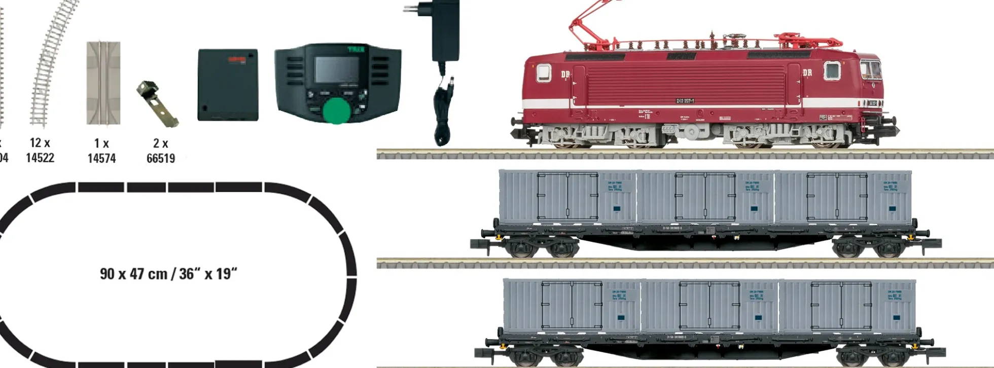 MINITRIX 11169 Digital-Startpackung BR 243 mit Güterzug DR | DCC Sound | Spur N