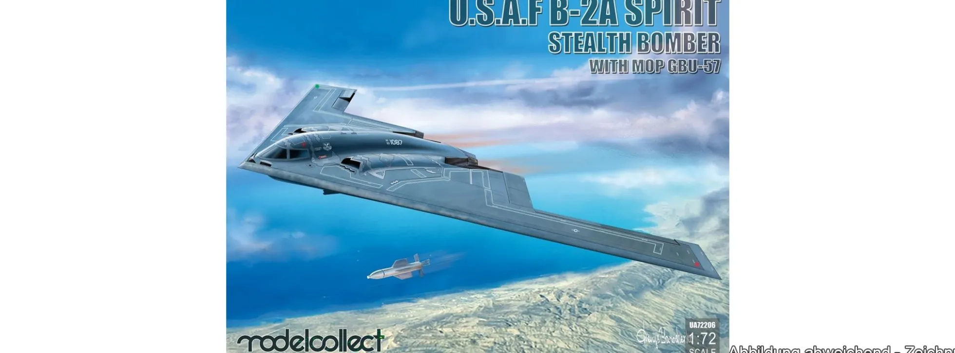 modelcollect UA72206 Northrop B-2A Spirit Strategischer Tarnkappenbomber | Flugzeug Bausatz 1:72