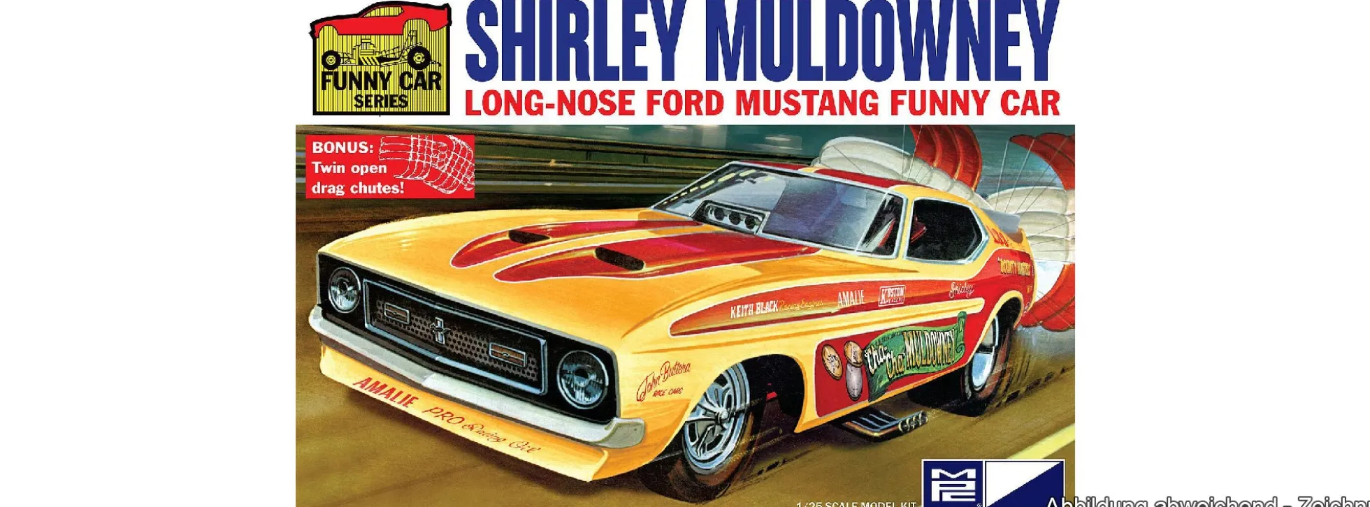 MPC 1001 Ford Mustang Shirley Muldowney Long Nose | Auto Bausatz 1:25