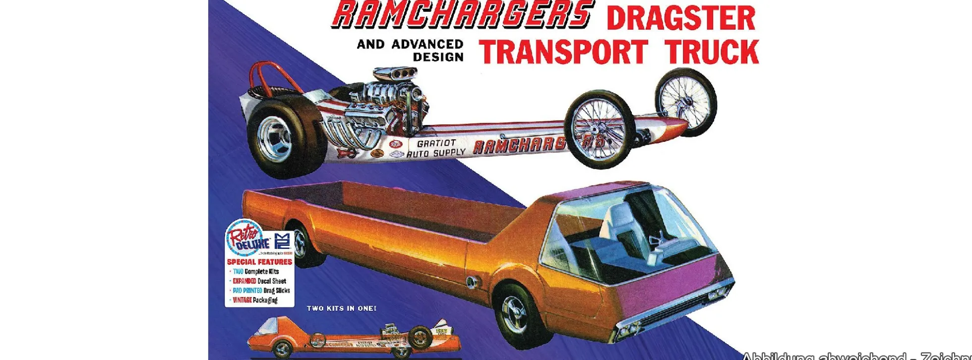 MPC 970 Ramchargers Dragster + Transporter | Auto Bausatz 1:25