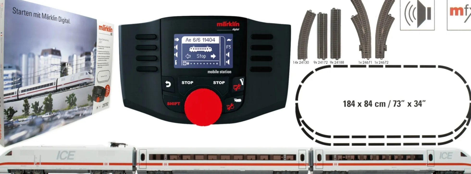 märklin 29792 Digital-Startpackung ICE 2 DB AG | mfx Sound | Spur H0