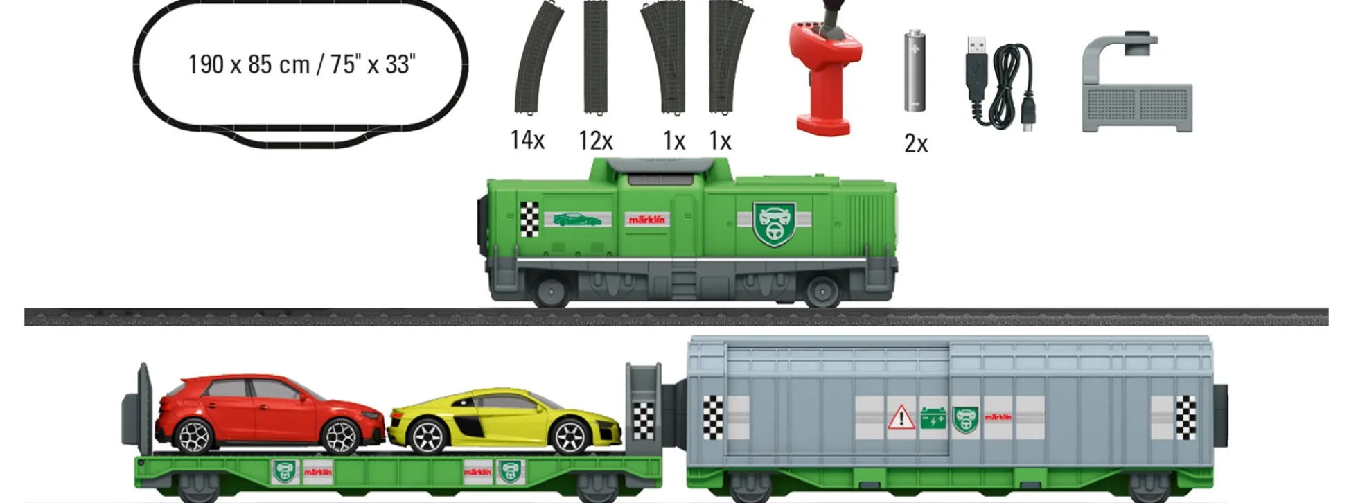 märklin 29347 myWorld Startpackung Autotransport | Batteriebetrieb | Spur H0
