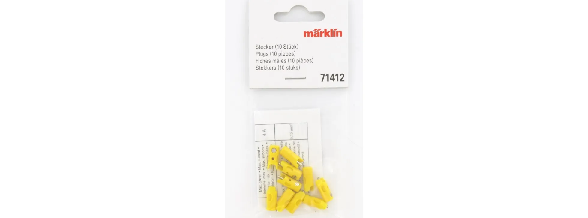 märklin 71412 Querlochstecker | 1,5 mm - neue Generation | Gelb | 10 Stück