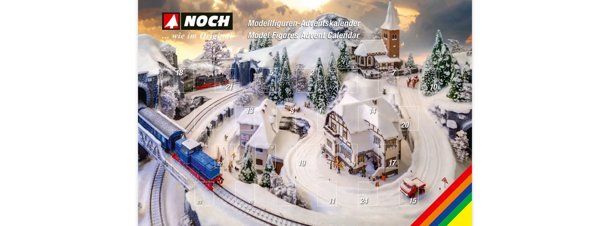 NOCH 15997 Figuren-Adventskalender 2024 | mit 24 Figuren | Spur H0