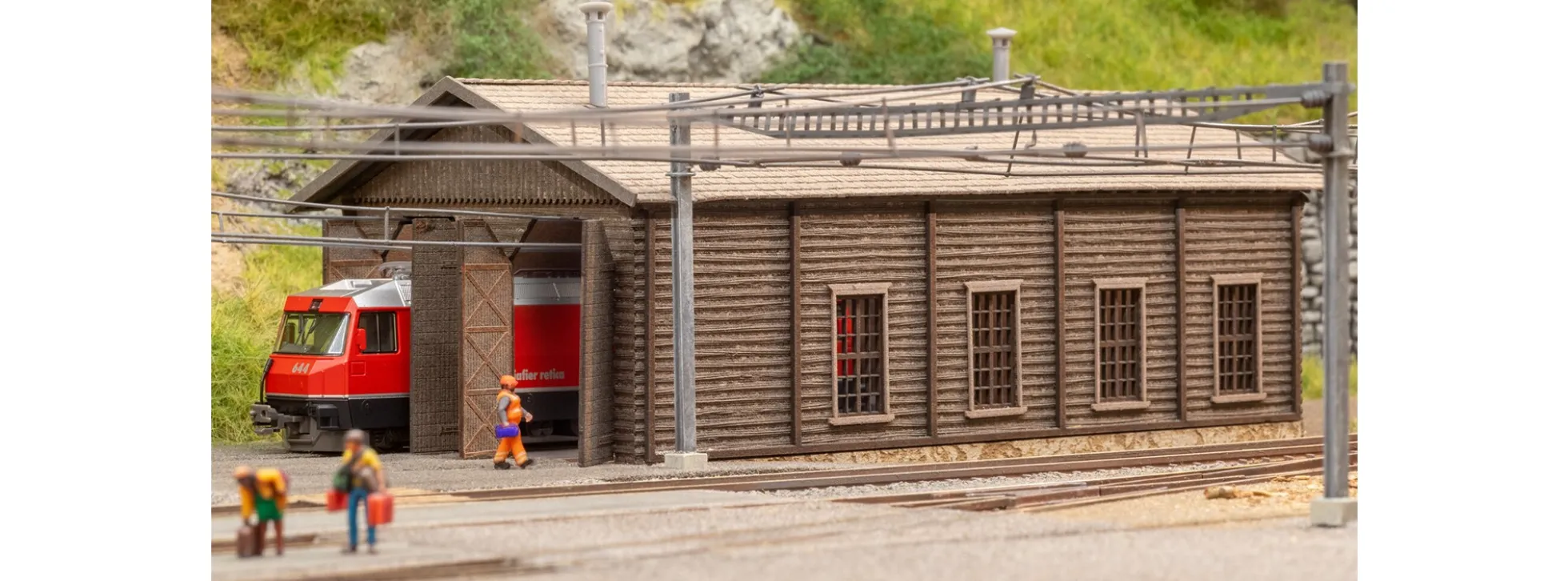 NOCH 63025 Laser-Cut Lokschuppen Bergün | Bausatz Spur N