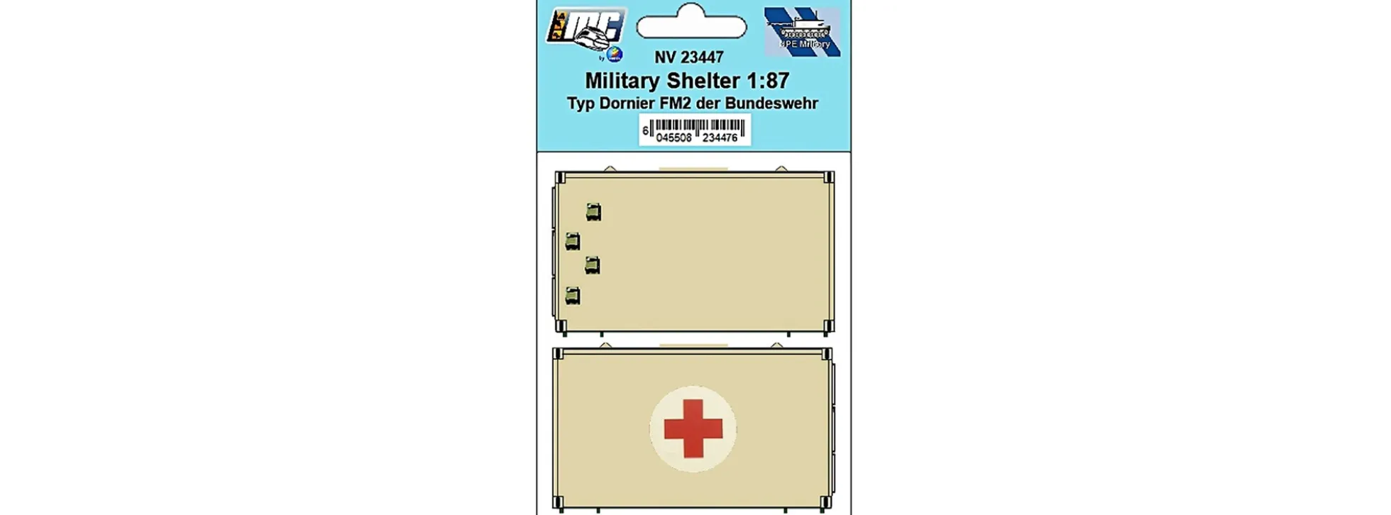 NPE NV23447 Bundeswehr-Kabinen Typ FM2 Wüstenfarbe | 2 Stück | Beladung Spur H0