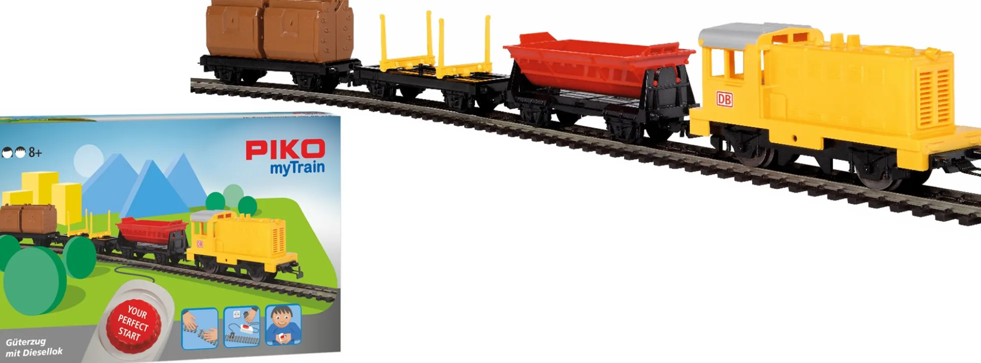 PIKO 57090 myTrain Start-Set Güterzug mit Diesellok | analog | Spur H0