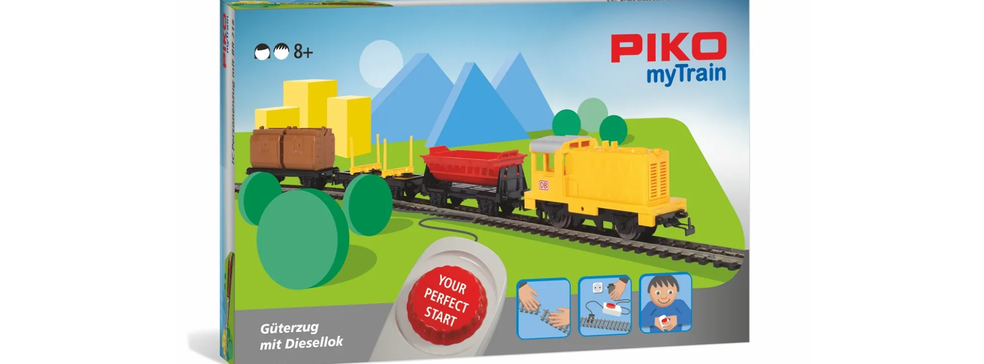PIKO 57090 myTrain Start-Set Güterzug mit Diesellok | analog | Spur H0