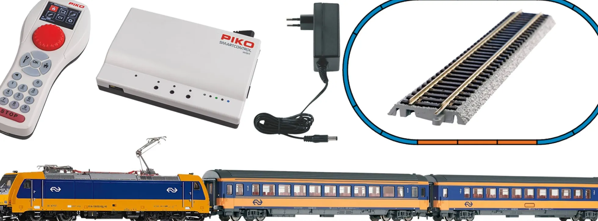 PIKO 59016 Start-Set BR 185 + Personenzug NS | SmartControl WLAN | DCC | Spur H0
