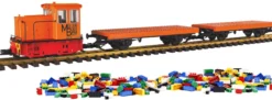 PIKO 37155 Start-Set Güterzug Klemmbausteinwagen | RC-Batterie | Spur G