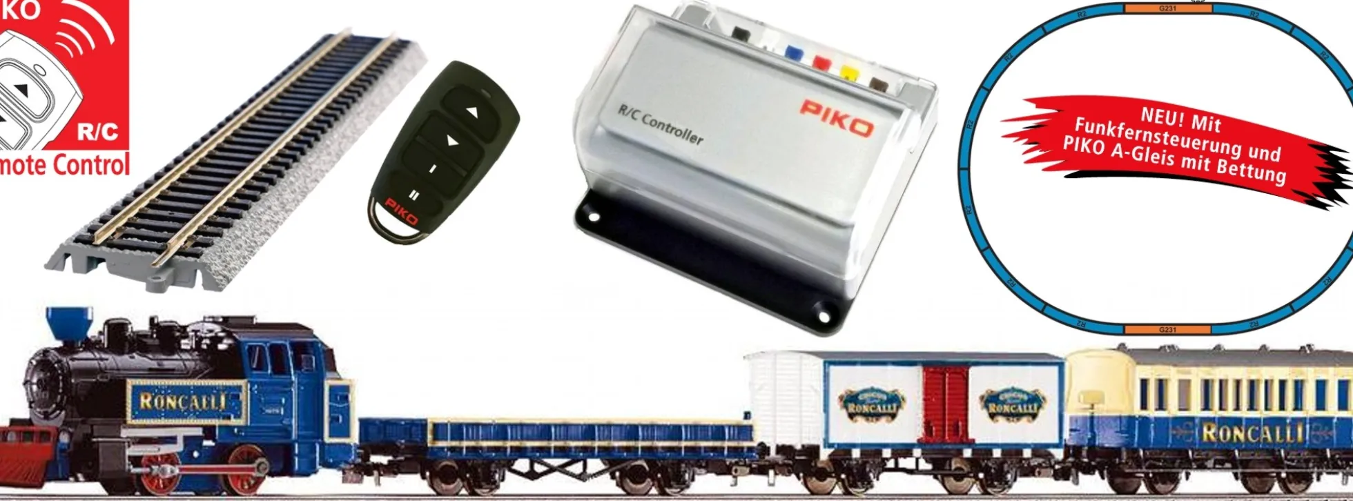 PIKO 57142 Start-Set Güterzug Roncalli R/C | DC analog | Spur H0