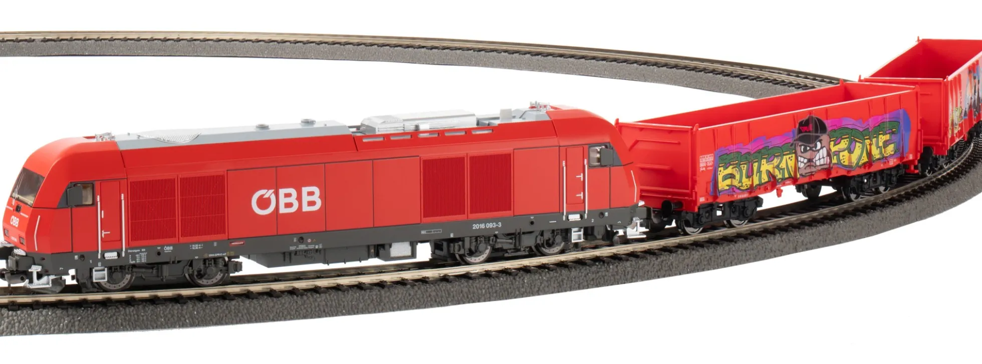PIKO 57033 Start-Set kids Rh 2016 + Güterzug ÖBB | Bettungsgleis | DC analog | Spur H0