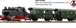 PIKO 37125 Start-Set Personenzug mit Dampflok BR 80 DB Spur G