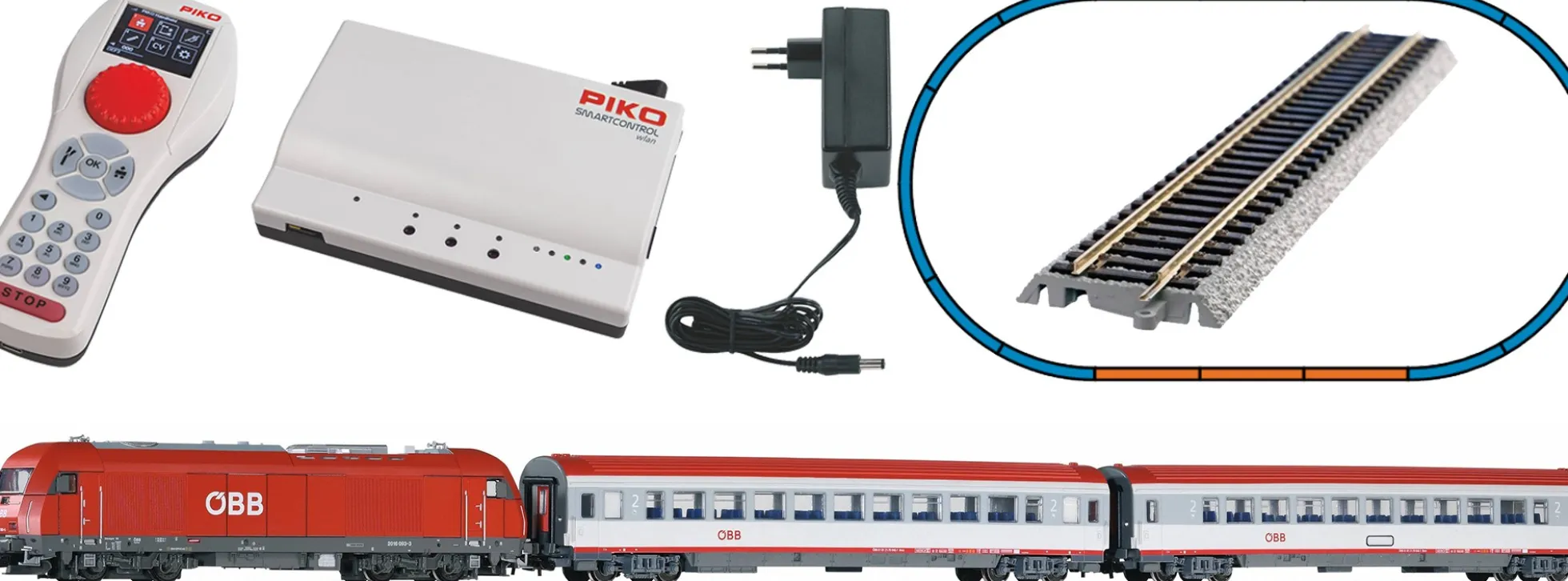 PIKO 59017 Start-Set Rh 2016 + Personenzug ÖBB | SmartControl WLAN | DCC | Spur H0