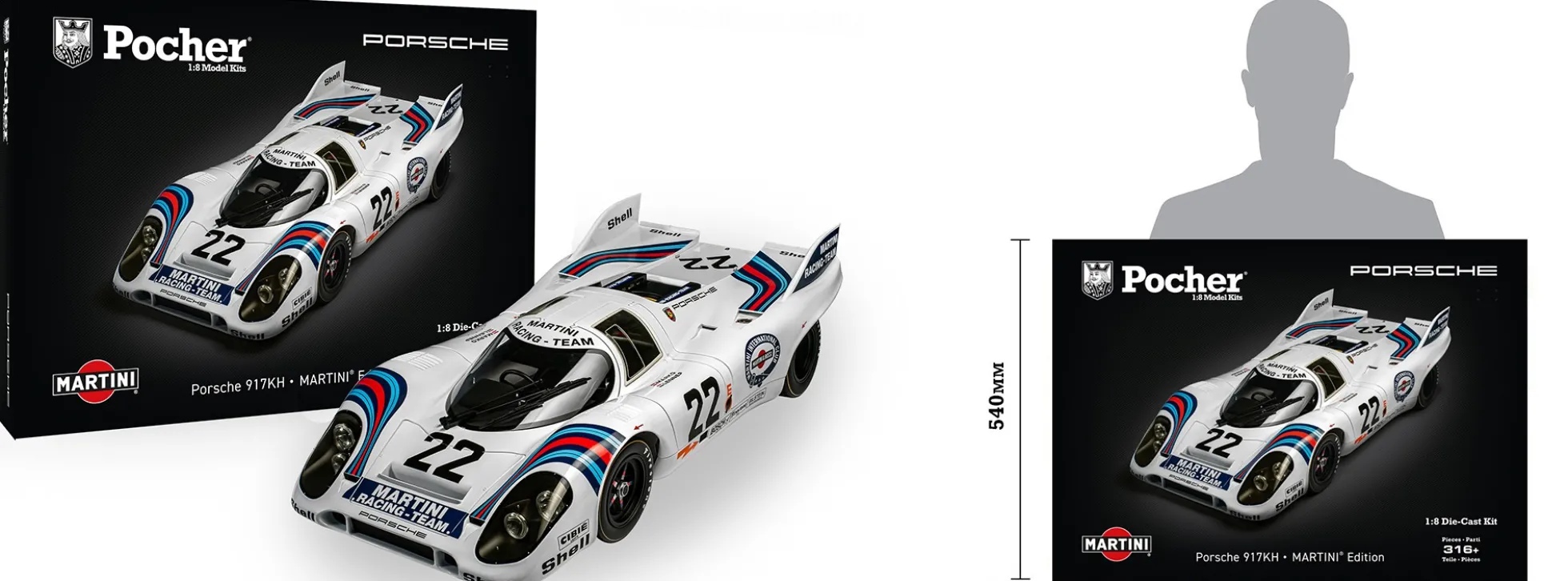 POCHER HK122 Porsche 917KH MARTINI Edition - Premium Auto Bausatz 1:8