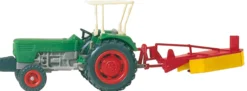 Preiser 17930 Ackerschlepper DEUTZ D 6206 + Kreiselmäher | Bausatz Spur H0