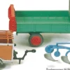 Preiser 17918 Anbaupflug Dungstreuer und Anhänger | Landwirtschaftsmodelle 1:87
