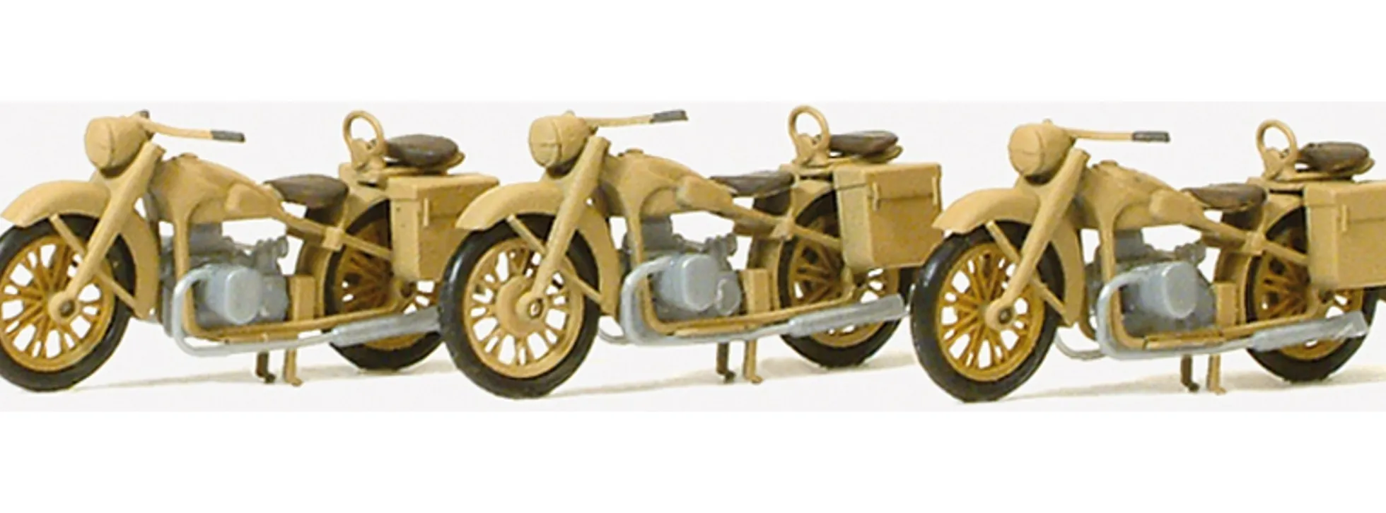 Preiser 16572 BMW R12 Motorrad Wehrmacht | 3 Stück | Bausatz Spur H0