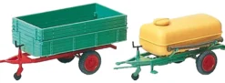 Preiser 17917 Einachsanhänger mit Ladepritsche und Fass Single-Axle Trailers | Anhängermodell 1:87