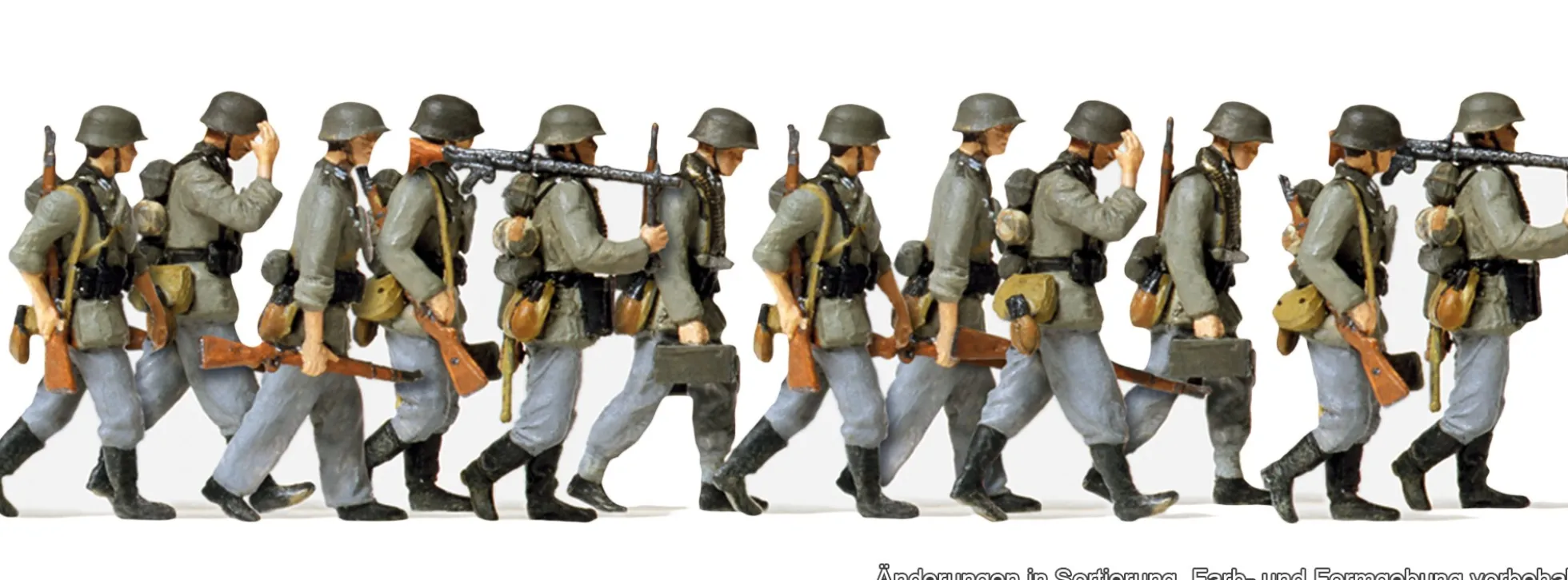 Preiser 72527 Vorgehende Grenadiere mit MG Militaria-Figuren 1:72